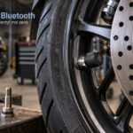 Czujnik TPMS Bluetooth na metalowym wentylu koła motocykla